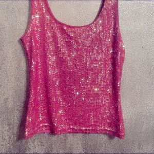 Pink Queen Beaded Sparkle Top by  Bebe